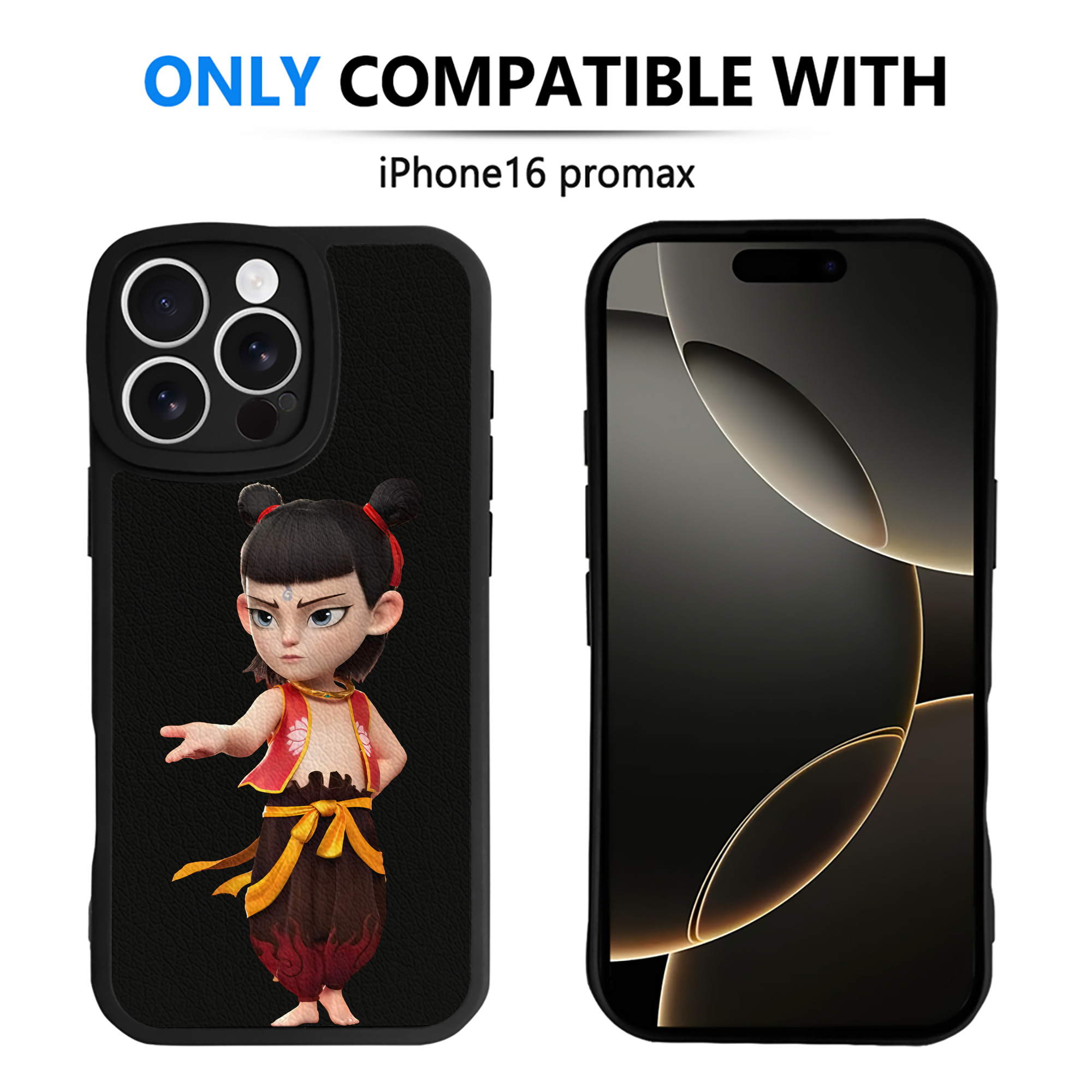 （画像用） Ne Zha 2 ナタ 魔童の大暴れ 【iPhone 16シリーズ対応】シリコンスマホケース（レザー調） 材質：シリコン